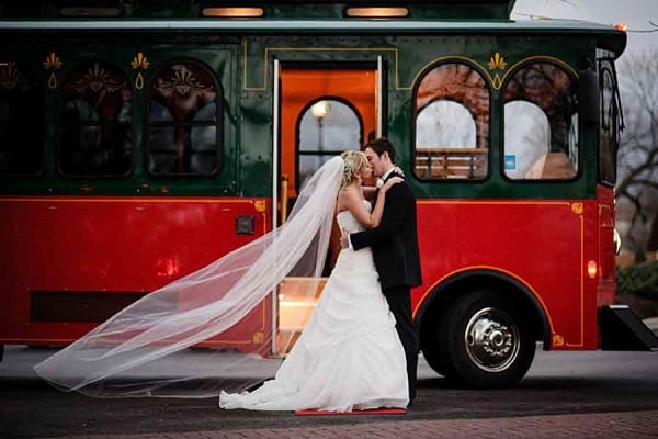 school bus for wedding event